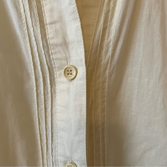 Buffalo button down shirt Sz l cotton with cute cup sleeves in yellow - Picture 7 of 7